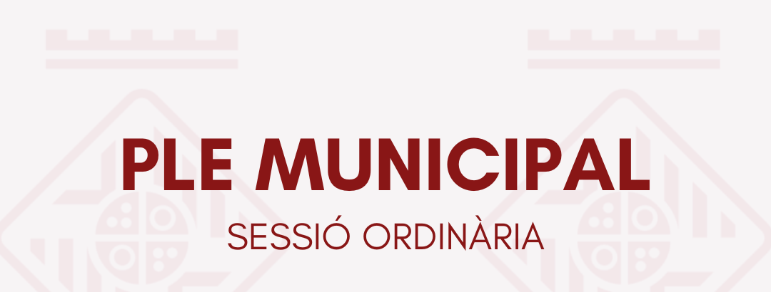 PLE MUNICIPAL: sessió ordinària de dimecres 18 de febrer de 2026 a les 19:30