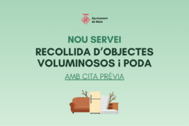 El servei de recollida d’objectes voluminosos i restes de poda passa a funcionar amb cita prèvia