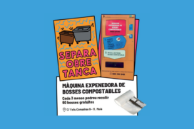 Entra en funcionament la màquina expenedora de bosses compostables Cal Comadran